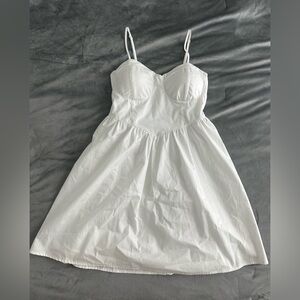 White Chemise with Spaghetti Straps and A-Line Silhouette